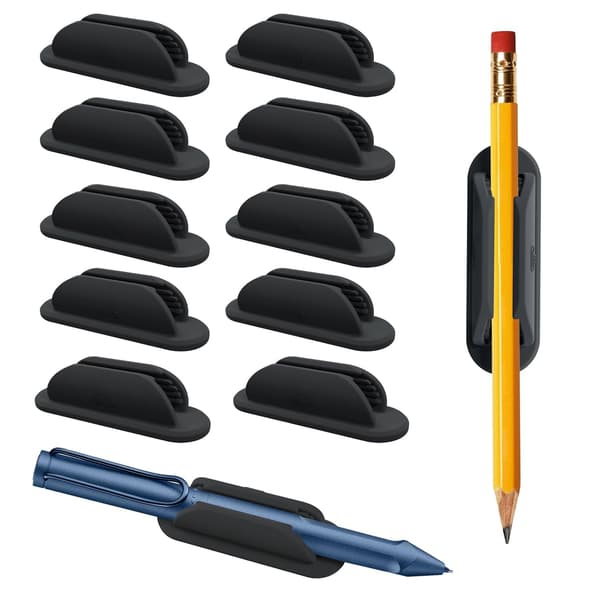 Silikone Pen Holder Clips - 2-pak Black