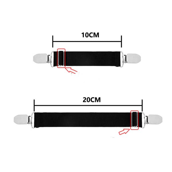 4 stk Elastiske skridsikre stropper Black