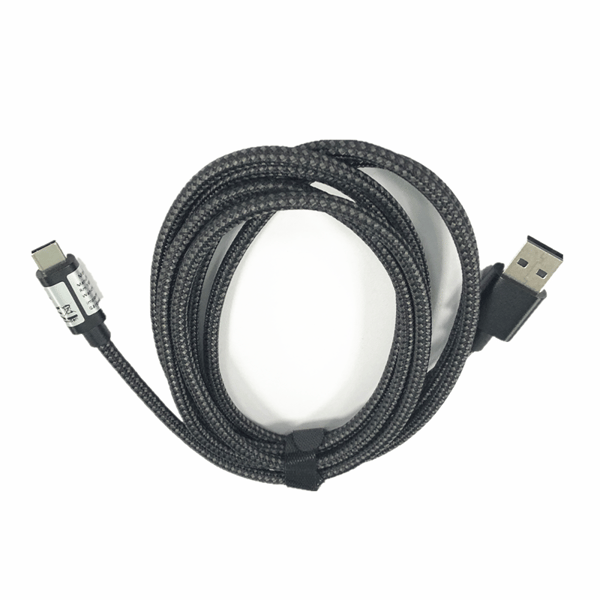USB 2.0 til USB C-kabel 3A hurtiglading Black 2 m