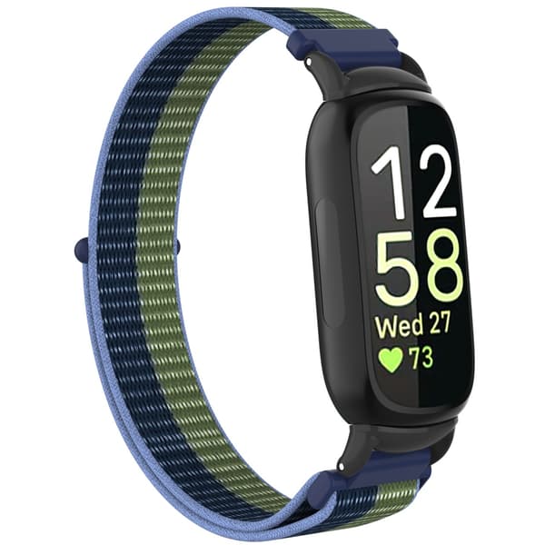 Nylon Loop Hook and Loop Rem Kompatibel med Fitbit Inspire 3 - Fås i Flere Farver MultiColor