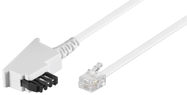 TAE-F kabel (universell Pin Out), hvit