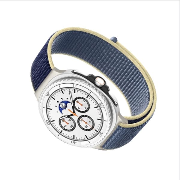 Nylon Hook and Loop Stropp Kompatibel med Samsung Watch 8/8 Classic Blue