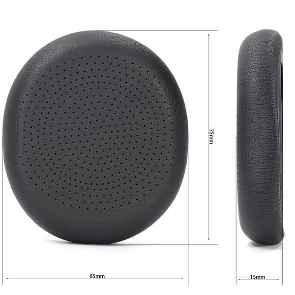 2 stk. sorte perforerede proteinlæder udskiftnings ørepuder kompatible med Logitech H800 trådløse headset