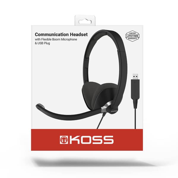 KOSS Headset CS300 On-Ear USB Musta