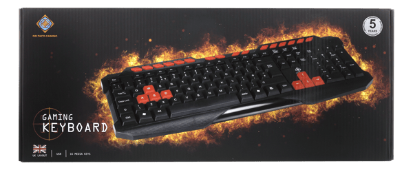 Keyboard, anti-ghosting, USB, UK layout, black / orange