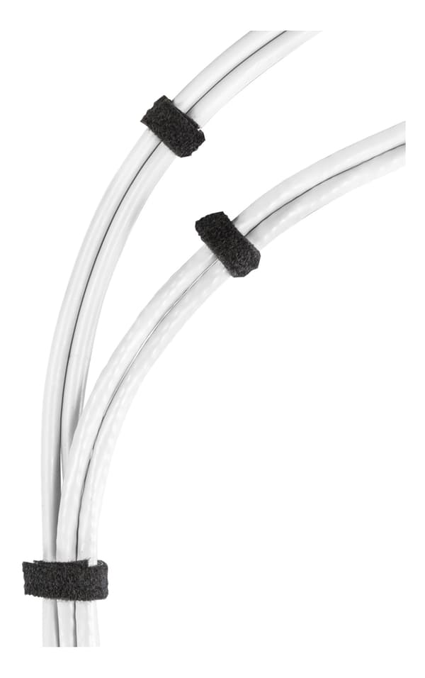 Hook and loop fastener cable ties, width 10mm, 15m, black