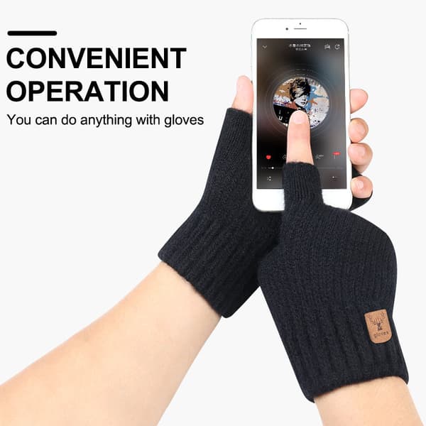 Halvfingerhandskar Fingerlösa Vantar DarkGrey