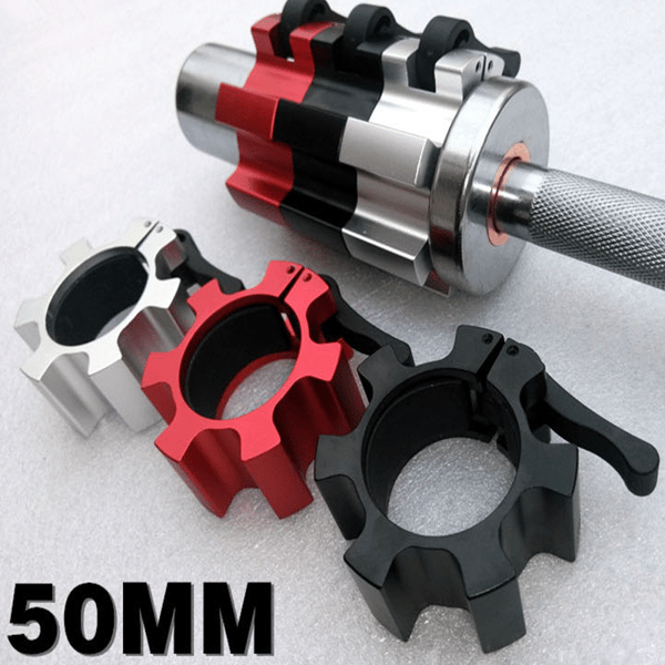 Olympic Barbell Clamp -tangon pidike Silver