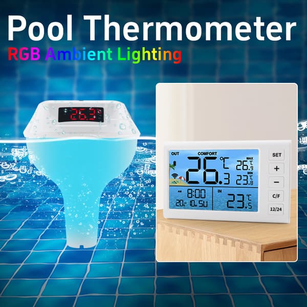 Flydende pooltermometer med LED-display, TS-PL01