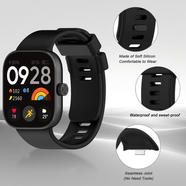 Silikone urrem til Redmi Watch 4 Black