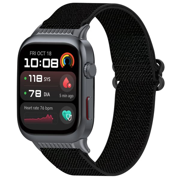 Huawei Watch D2 Nylon Elastisk Bånd: Justerbar & Vevd Stropp Black