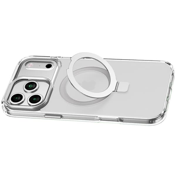 Sølvfarget telefondeksel kompatibelt med iPhone 17 Pro Max - Magnetisk, stativ, støtsikkert