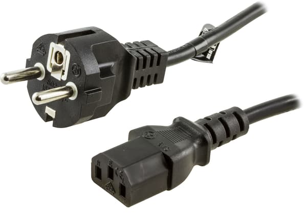 Earthed device cable, straight CEE 7/7 0.5m