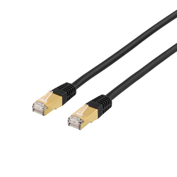 S/FTP Cat7 patchcable15m 600MHz Delta Certif LSZH RJ45 black