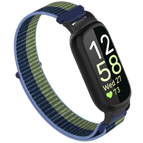 Nylon Loop Hook and Loop Rem Kompatibel med Fitbit Inspire 3 - Fås i Flere Farver MultiColor