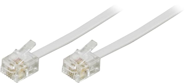 Modular cable, 6P4C(RJ11) to 6P4C(RJ11), 2m, white