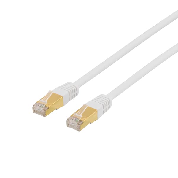 S/FTP Cat7 patch cable 1m 600MHz Delta Certif LSZH white