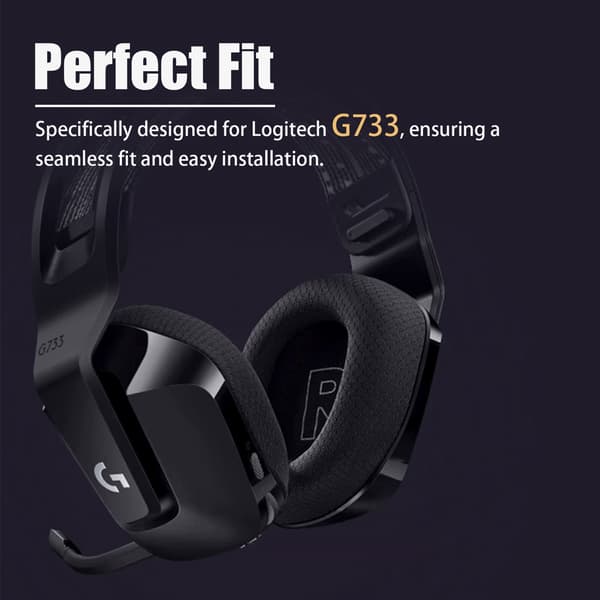 Ørepuder og pude til pandebånd til Logitech G733 Black