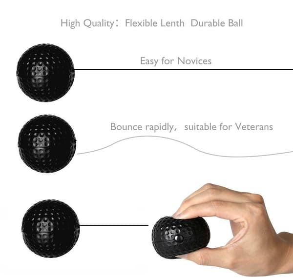 Hodebåndboksing - reflekterende ball med hodebånd - svart Black M