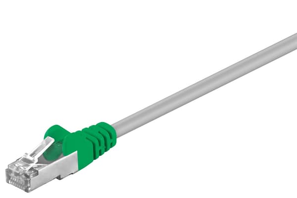 CAT 5e, F/UTP krydset netværkskabel, grå, Grøn