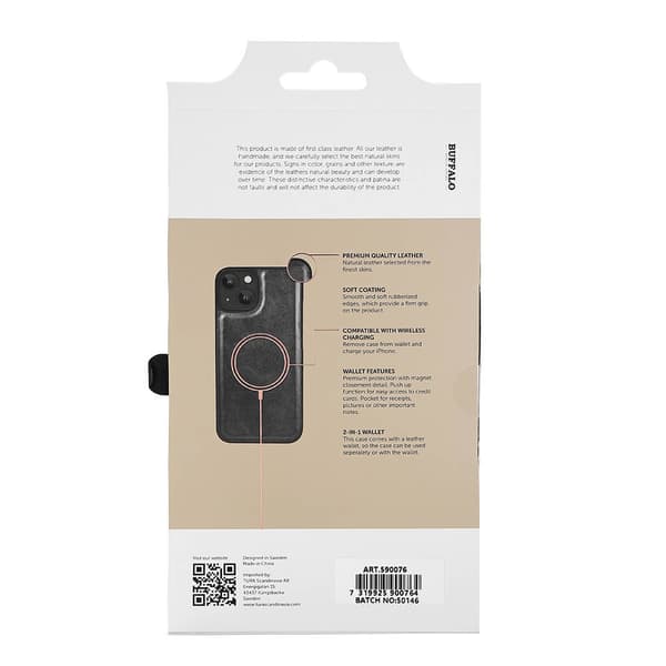 Lommebokdeksel  Svart iPhone 13/14