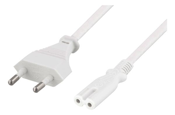 Ungrounded power cable CEE 7/16>IEC 60320 C7 3m max250V/2.5A
