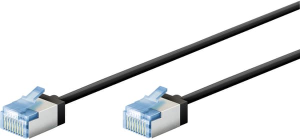 Ultrafleksibel patchkabel CAT 6A, slank, U/FTP, svart