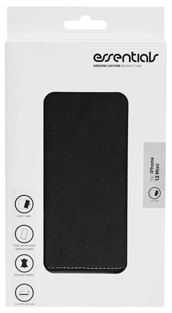 iPhone 12 mini leather wallet, detachable, Black