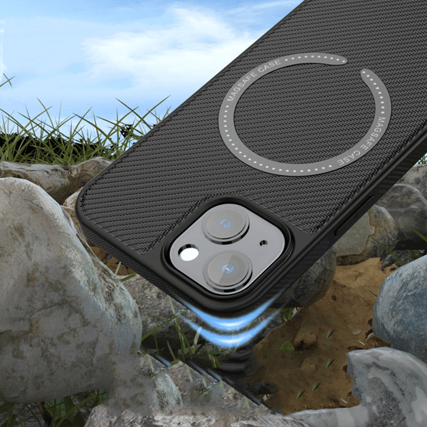 Magnetisk karbonfiber ladeveske til iPhone Black iPhone 13