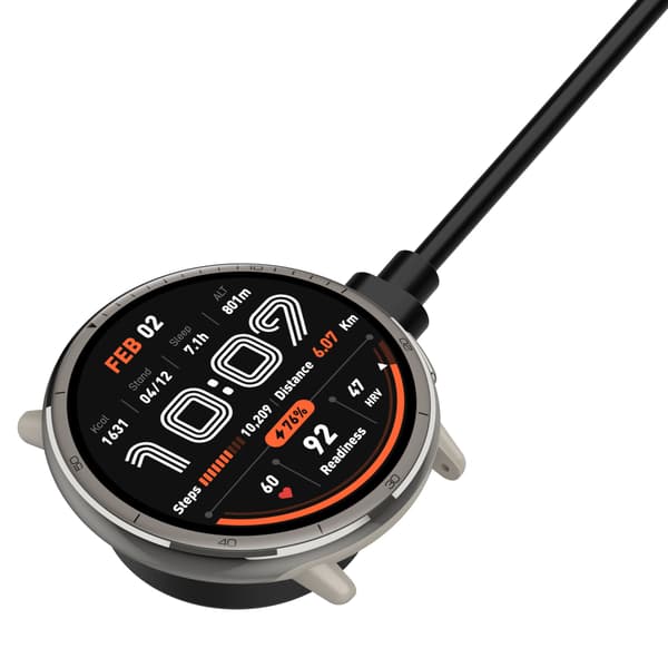 Smart Watch Oplader til Active2/BIP6 - 100cm Kabel