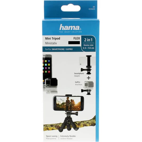 Bordsstativ Flex Smartphone & GoPro 14cm Svart