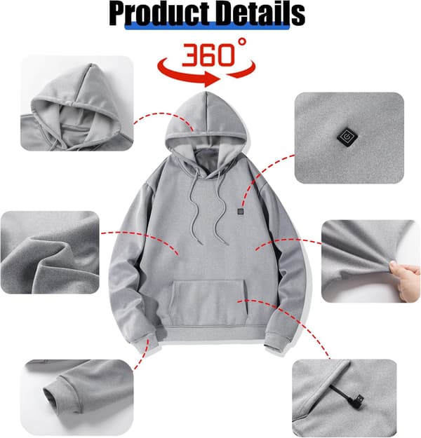 5 Zone Opvarmet Vest Grey L