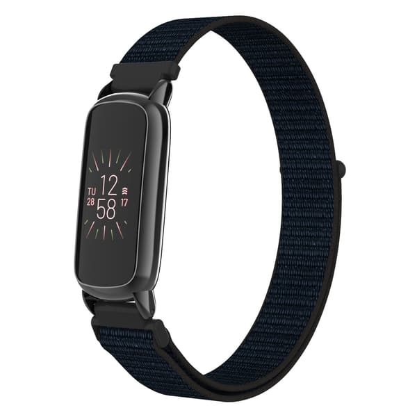 Justerbart Sportarmband i Nylon Loop Kompatibelt med Fitbit Luxe Black