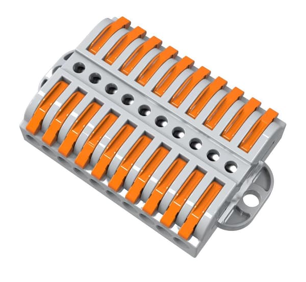 Kompakt elektrisk stik - 10 ind 10 ud