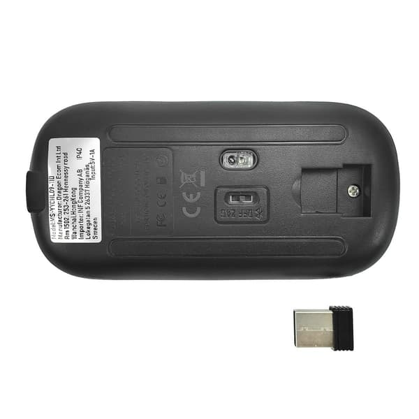 Trådløs mus - 2,4G + Bluetooth dobbelttilstand belyst sort