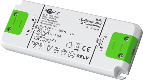 LED-konstantströmtransformator 350 mA, 12 W, superplatt