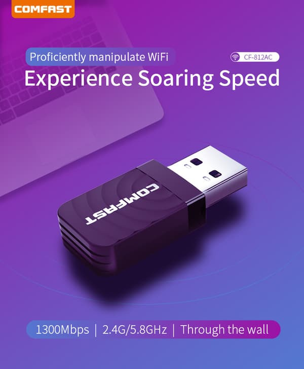 Trådløs WiFi-adapter - Svart
