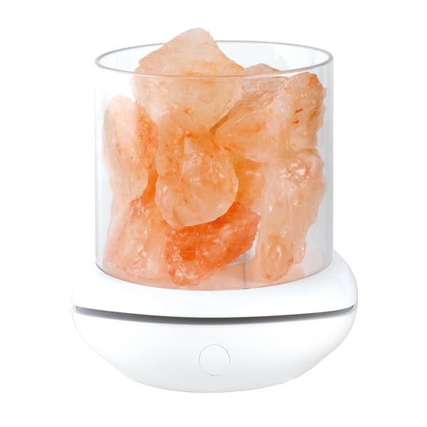 Saltstenslampe USB Aromaterapi Hvid / Orange