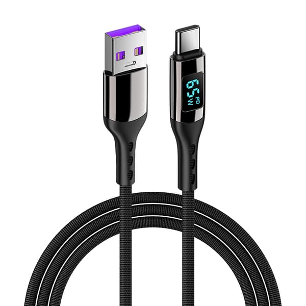 USB C-hurtigladekabel PD 100 W Black 2 m