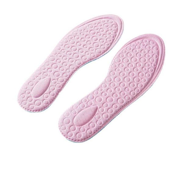 4D massage åndbar stødabsorberende sko indersål 1 par Pink