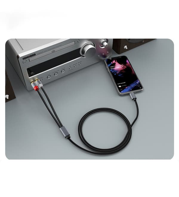 USB-C til 2x RCA stereolydkabel Grey 1.2 m
