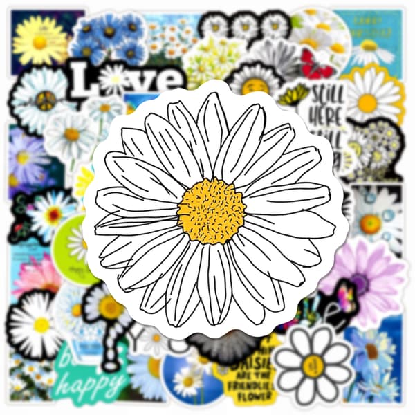 Vattentäta Daisy Doodle Stickers