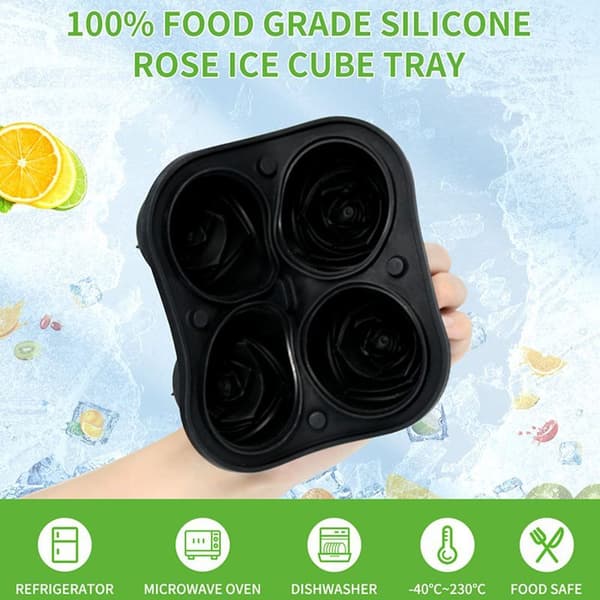 Isforme i Silikone - Diamant- og Rose-forme Black