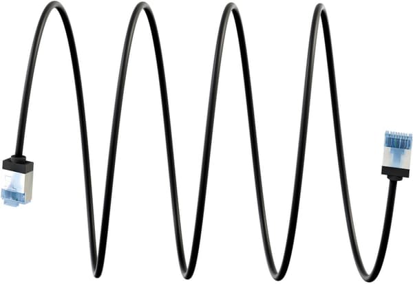 Ultra-fleksibelt netværkskabel CAT 6A, slim, U/FTP, sort