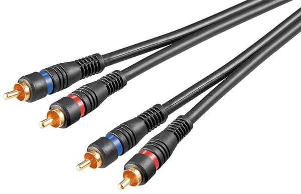 Stereo RCA-kabel 2x RCA; dobbelt skjermet