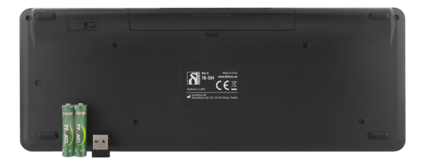 Wireless mini kb, USB nano, nordic, 86 keys, black