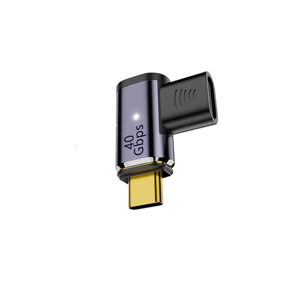Magnetisk USB-C Adapter Sidovinklad - 100W PD, 40Gbps Data, 8K Video - Mörkgrå