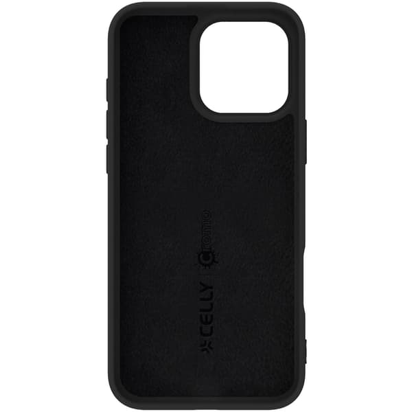Cromo pehmeä kumikotelo iPhone 16 Pro Max Black
