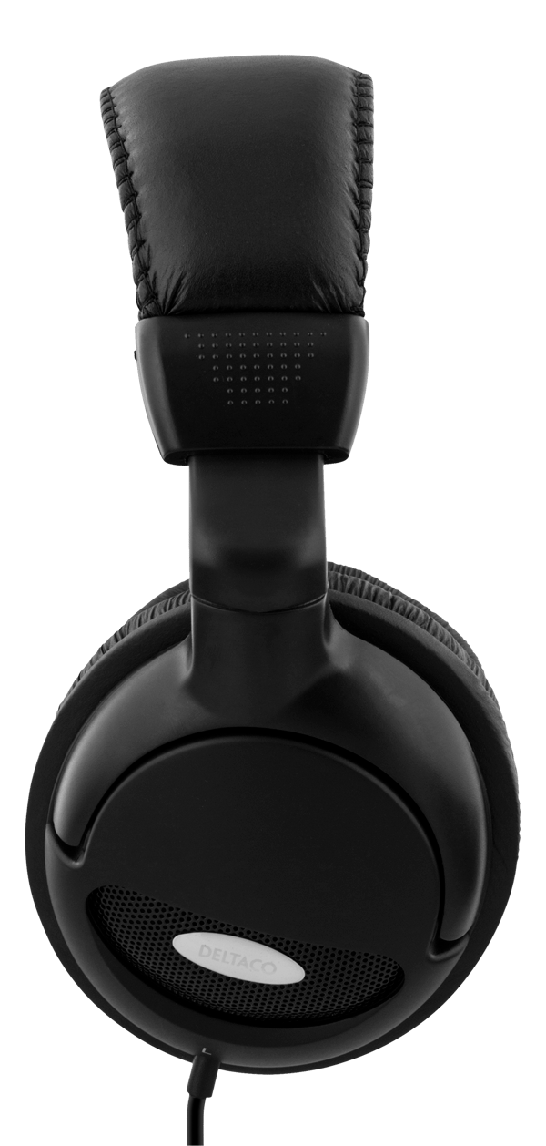 Headphones with volume control, 2.2m cable, black