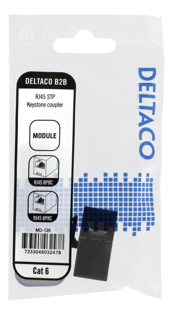 Cat6 Keystone coupler, shielded, 2xRJ45, plastic, 180, metal